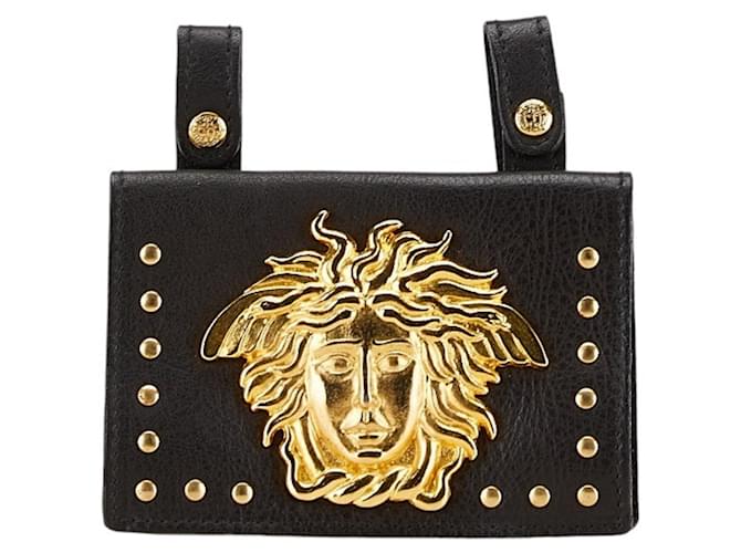 Versace Medusa Bauchtasche Schwarz Golden Leder Joli