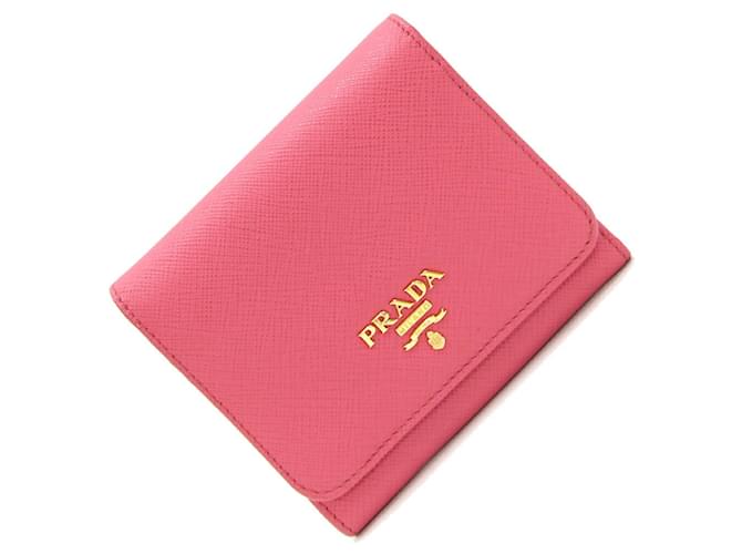 Prada Tri-fold Wallet 1MH176 in Pink Leather Joli Closet