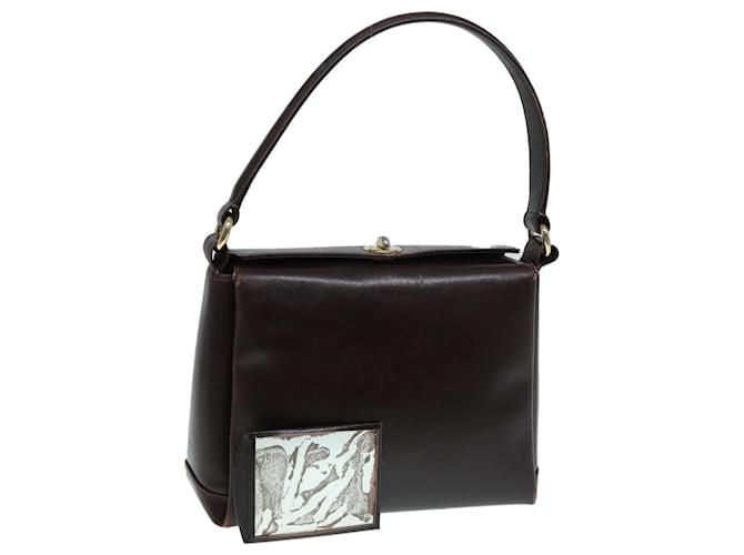 GUCCI Shoulder Bag Leather Brown Gold Auth bs17265 Golden ref