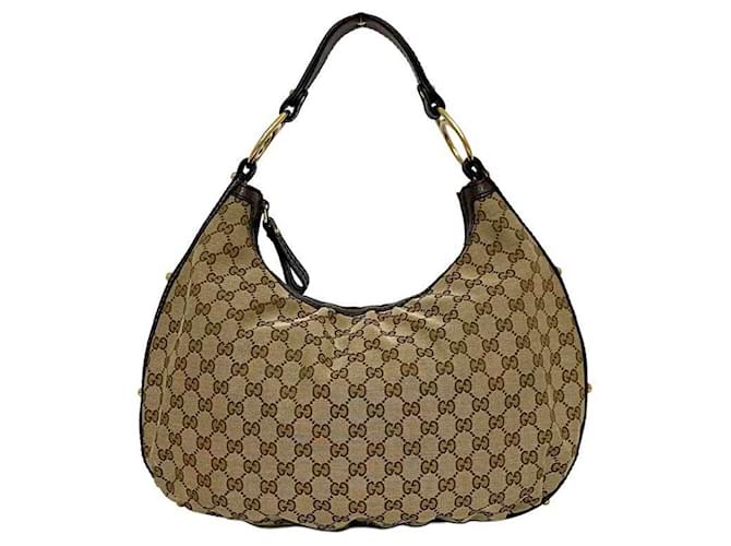 GUCCI 26S SHOULDER BAG 25 IN BEIGE COATED CANVAS
