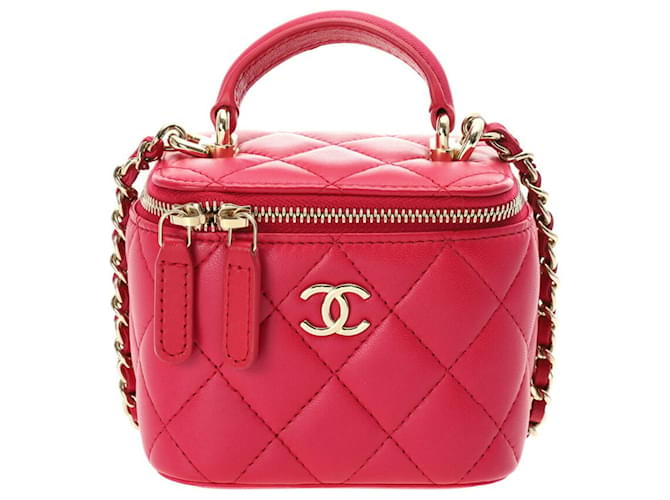 Chanel Small Vanity Shoulder Bag Pink Leather ref.JC1618782 (Sold