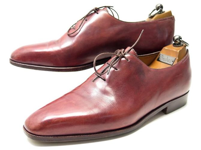 Chaussures Richelieu BERLUTI Olga 349 En Cuir Patiné Bordeaux - Pointure 43 - Élégantes Et Stylées