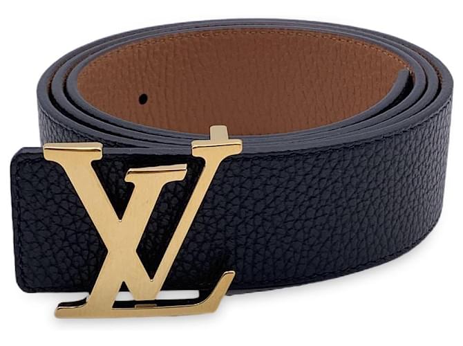Louis Vuitton ベルト M0157 90/36 Louis Vuitton Reversible Black Beige Gold LV Logo Buckle Belt 90