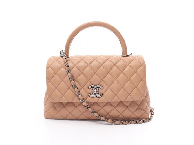 Chanel Coco Handle 29 Flap Bag Beige Leather Joli Closet
