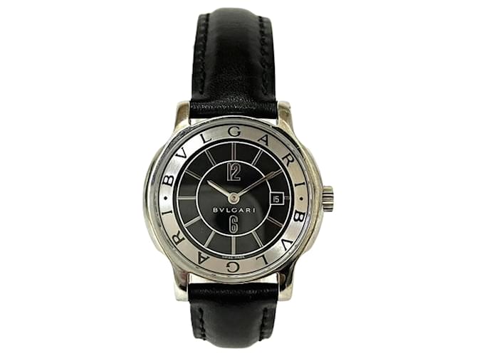 Bulgari Bvlgari Solotempo ST29S Quartz Watch Black Silvery ref