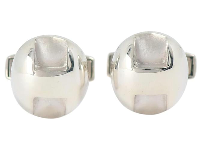 小物 Hermes Silver 925 Cufflinks Hermès Hermes Silver 925 Cufflinks Silvery ref.1627197