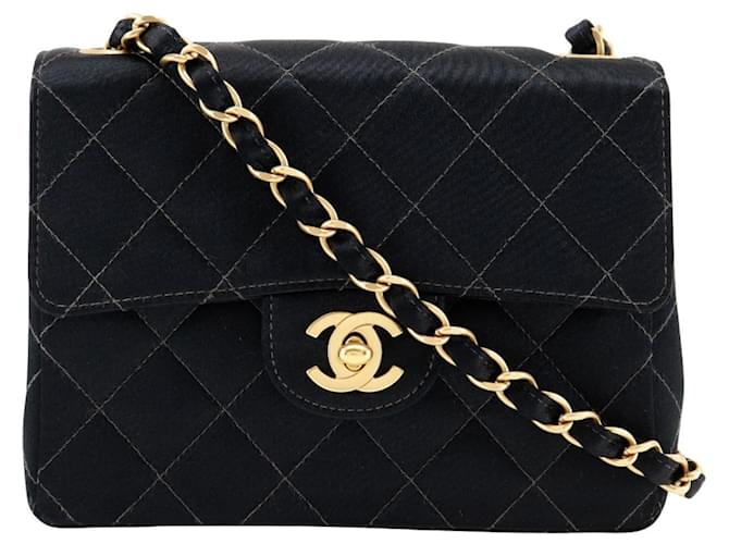 Chanel Black Satin Chain Shoulder Bag ref.JC1627556 (Sold) - Joli