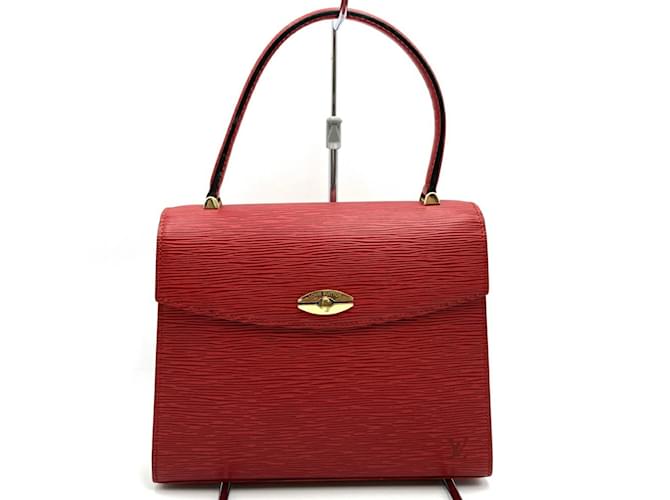 Louis Vuitton Malesherbes Handbag Red Leather Joli