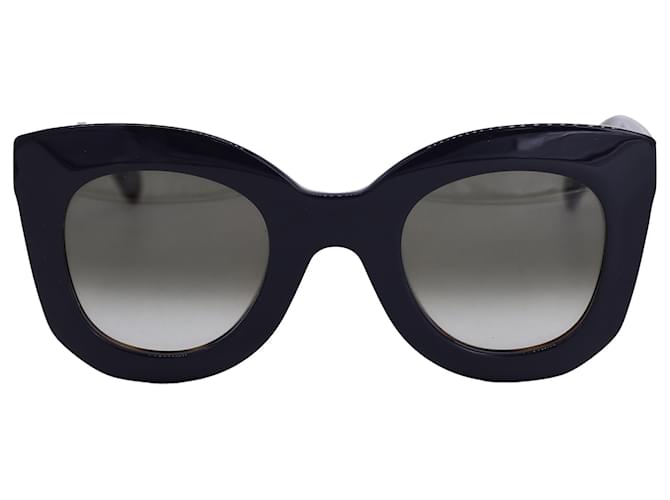 Céline Celine Marta Round Sunglasses in Brown Acetate Cellulose