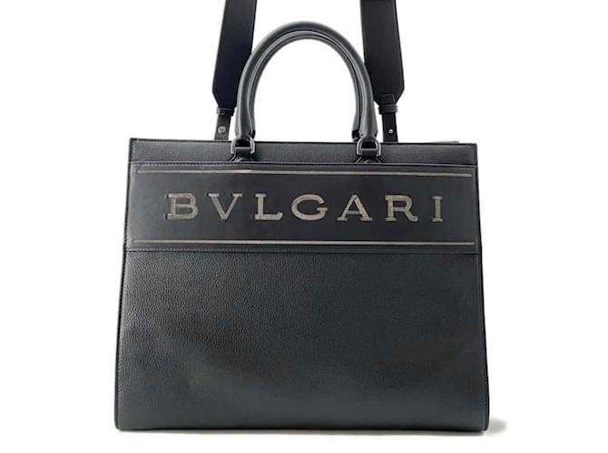 Bulgari Bvlgari Leather Tote Bag Black ref.1629077 - Joli Closet