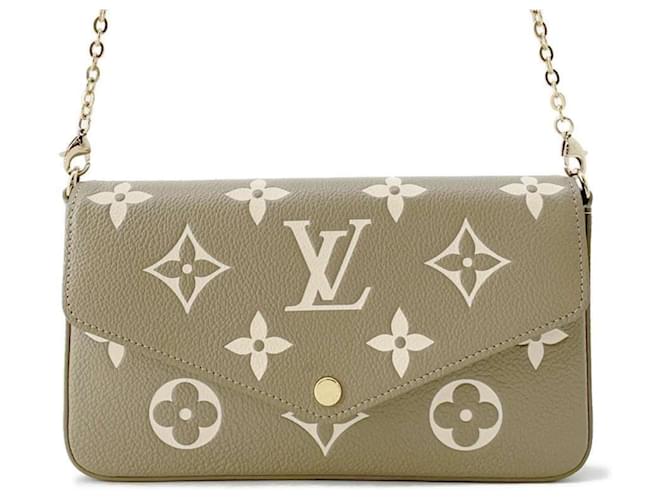 Pochette Felicie Monogram Empreinte Louis Vuitton Grün Khaki