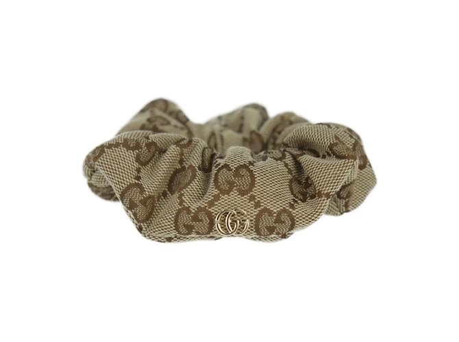 【GUCCI】GG Logo Canvas Scrunchie Beige Brown Gucci Gg-Monogram Canvas Hair Scrunchie - Beige/Dark Brown
