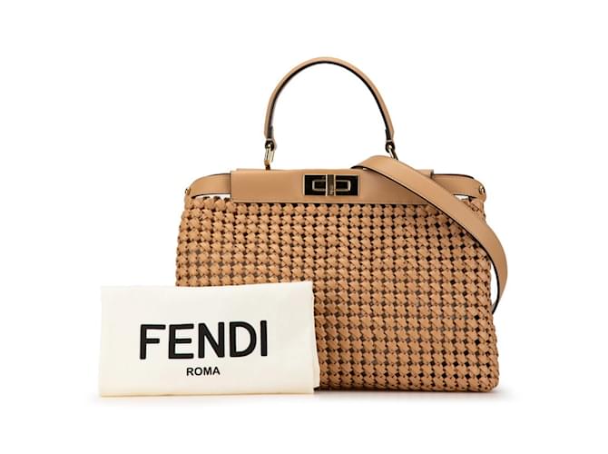 Bolsa Fendi Peekaboo Regular Bege Couro Joli Closet