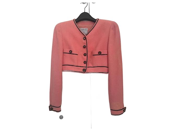 Chanel 95 crop jacket Pink Cotton ref.1632028 - Joli Closet