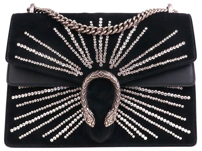 GUCCI - Gucci Dionysus medium shoulder bag in black suede with ...