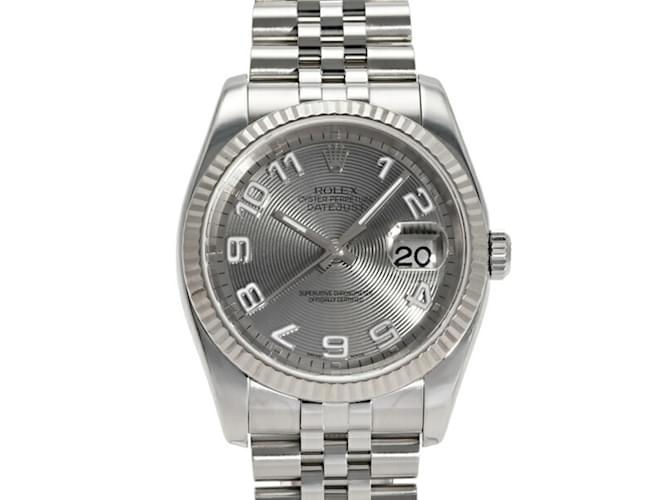あま Rolex DateJust 36 Steel Silver CONCENTRIC Blue Arabic 36mm