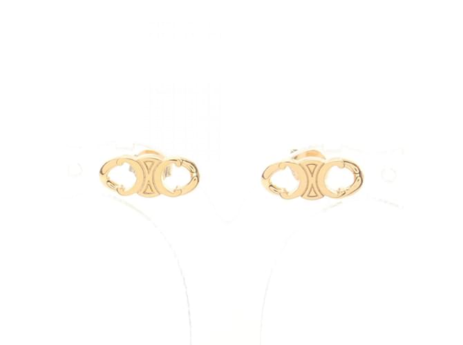 Céline Celine Triomphe Gourmet Stud Earrings Golden ref