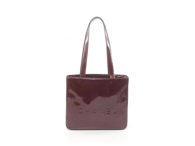 Chanel Bordeaux Patent Leather Tote Bag Dark red