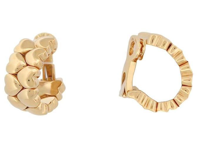 ARETES CARTIER DOBLE CORAZÓN 1994 EN ORO AMARILLO DE 18K 32GR