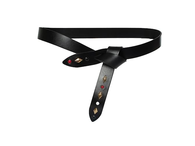 ISABEL MARANT LECCE レザー ノットベルト　M ISABEL MARANT Women's Lecce Knotted Leather Wrap Belt Black