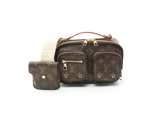 Louis Vuitton Utility Crossbody Monogram Shoulder Bag Brown Patent