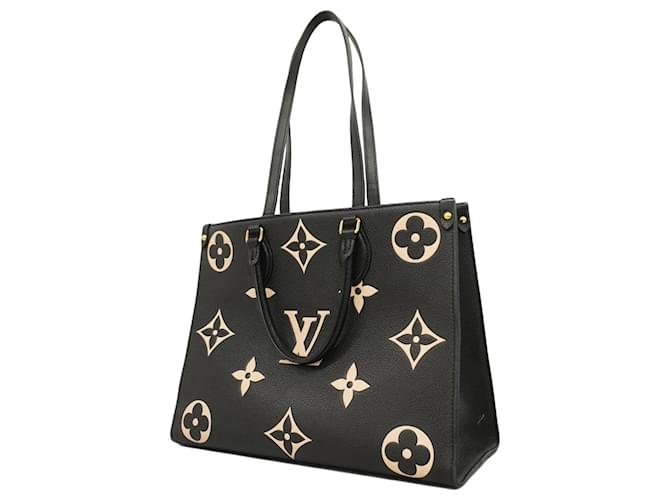 Louis Vuitton Monogram Empreinte Bicolor Tote Bag Black Beige ref