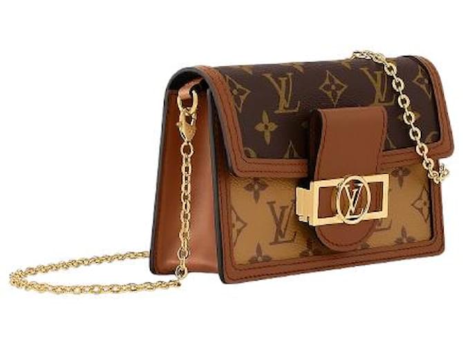 LOUIS VUITTON Dauphine Chain Wallet New M68746 Brown Cloth ref