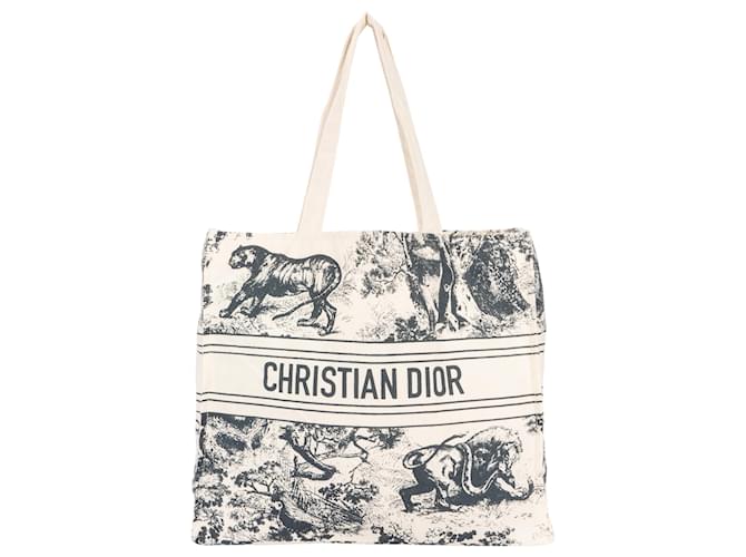CHRISTIAN DIOR DIORIVIERA トートバッグ Dioriviera Medium Dior Book Tote White and Azure Blue Toile
