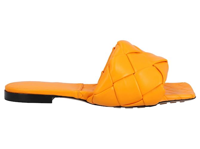 Bottega Veneta Lido Flat Sandal orange Leather ref.1642923