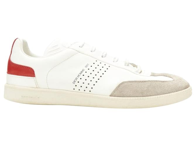 Christian Dior Dior Homme B01 White Red Bee Laether Suede Trim