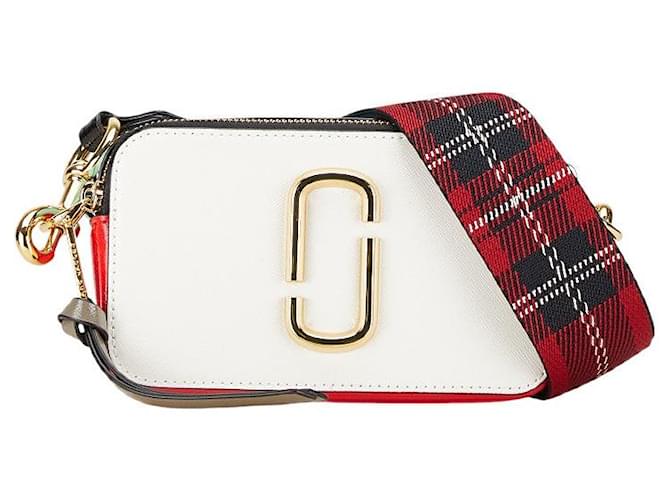 MARC JACOBS Snapshot Leather Shoulder Bag White Joli