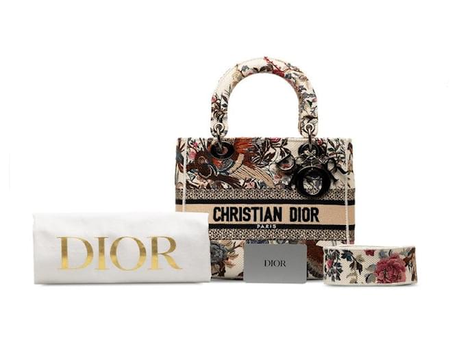 Dior Book Tote D-Lite Canvas 2way Bag White Cloth