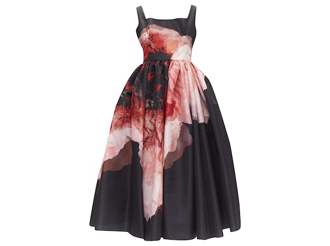 asos design black dress 2010 Alexander McQueen Black Crepe & Sheer Illusion Lace High-Low Gown main image 0