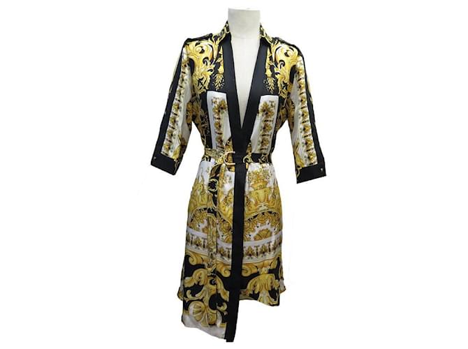 VERSACE MEDUSA BAROCCO ASYMMETRICAL DRESS 44 L A77744 IN