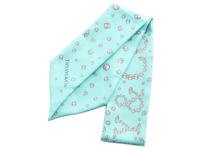 Autre Marque Tiffany Co Silk Scarf Blue Joli Closet