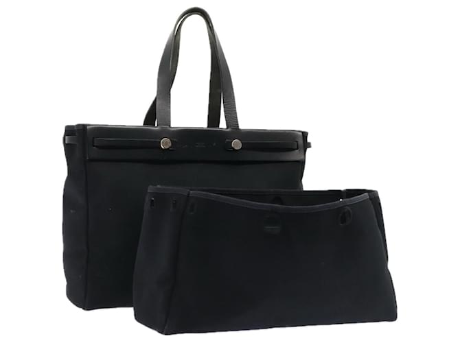 Tote Bag Herbag Gm BOLSA HERMÈS CANVAS HERBAG CABAS MM PRETO