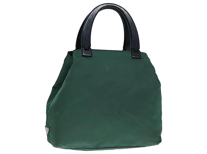 バッグ PRADA PLASTIC HANDLE NYLON TOTE HAND BAG Prada Nylon Tote Bag Khaki Plastic Handle Vintage 90s Authentic B