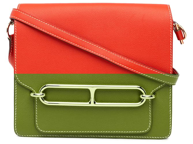 Hermès Orange Evercolor Sac Roulis 23 Leather Pony-style calfskin ref ...