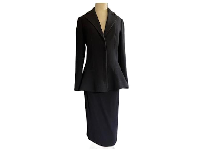 Christian Dior Skirt suit bar Black Silk Wool ref.JC1676224 (Sold