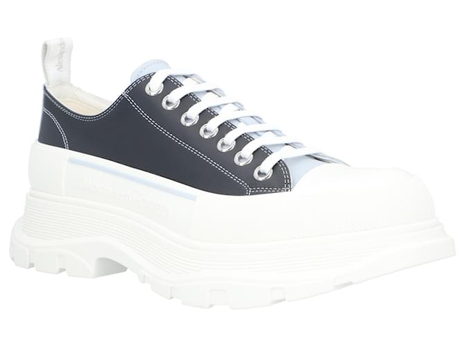 Alexander McQueen Tread Sneaker 'Navy Blue Grey' Leather