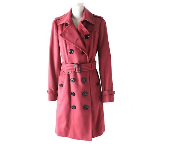 Burberry Sandringham Cashmere Trench Coat Pink Joli