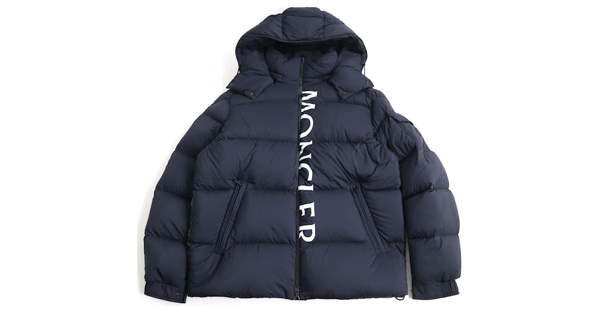Moncler Double Zip Down Jacket Navy Size 4 Navy blue ref.1686707