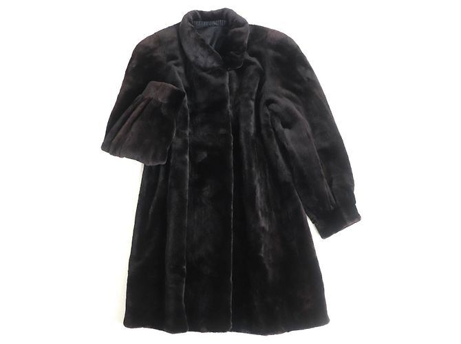 Veste Fourrure Vison Guy Laroche Vintage - Marron, Taille 40 - Parfait état