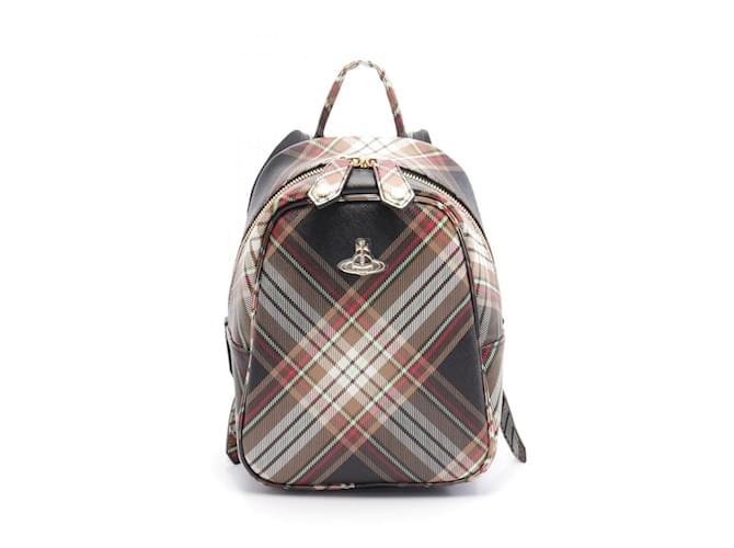 Vivienne Westwood Red Label Tartan Backpack Brown Black