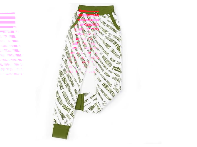 Pantalones de chándal de jacquard Louis Vuitton XS Rojo Blanco ref
