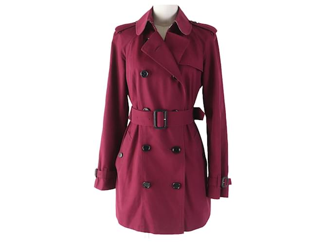 Burberry Nova Check Trenchcoat Bordeaux 38 Leinwand