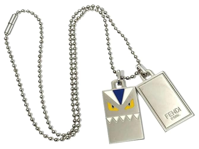 FENDI Men's Necklace with Bugs Monster Pendant Metal