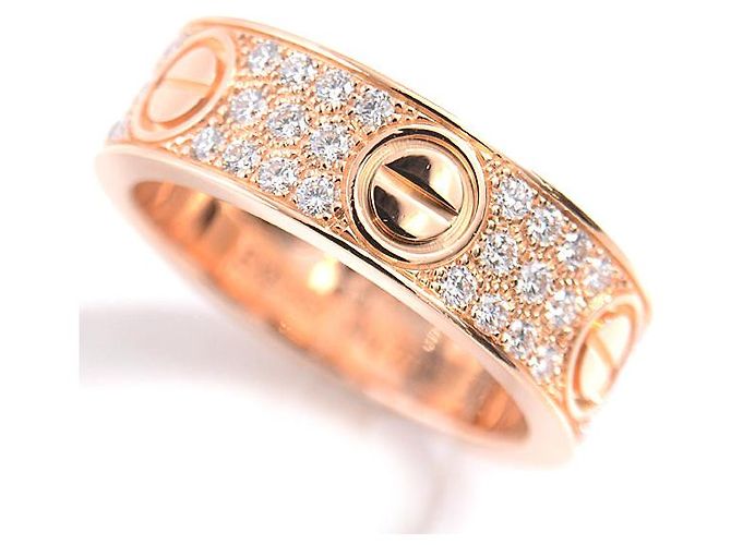 Cartier Love Ring Diamond Pink Gold 55 Golden Metal ref.1702595 - Joli ...