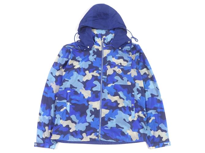 Moncler VIDOURLE Camouflage Nylon Hoodie Blue Joli