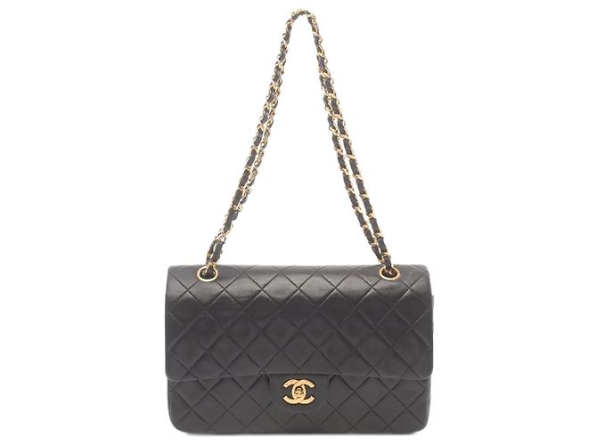 Chanel Matelasse Double Flap Shoulder Bag Black Leather ref.JC1707671 ...